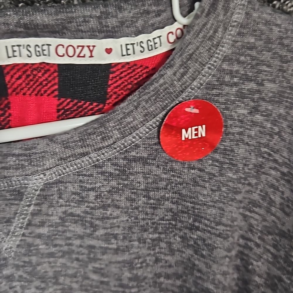 NWT Let's Get Cozy Large Pajama Top Men's "Papa Bear" Print Black Top Only - Picture 5 of 12